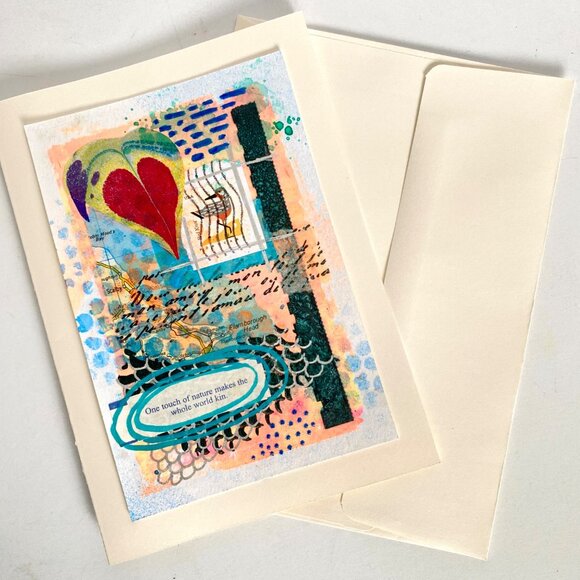 Collage Art Handmade Original Blank Greeting Card and Envelope US Postage - Picture 5 of 5